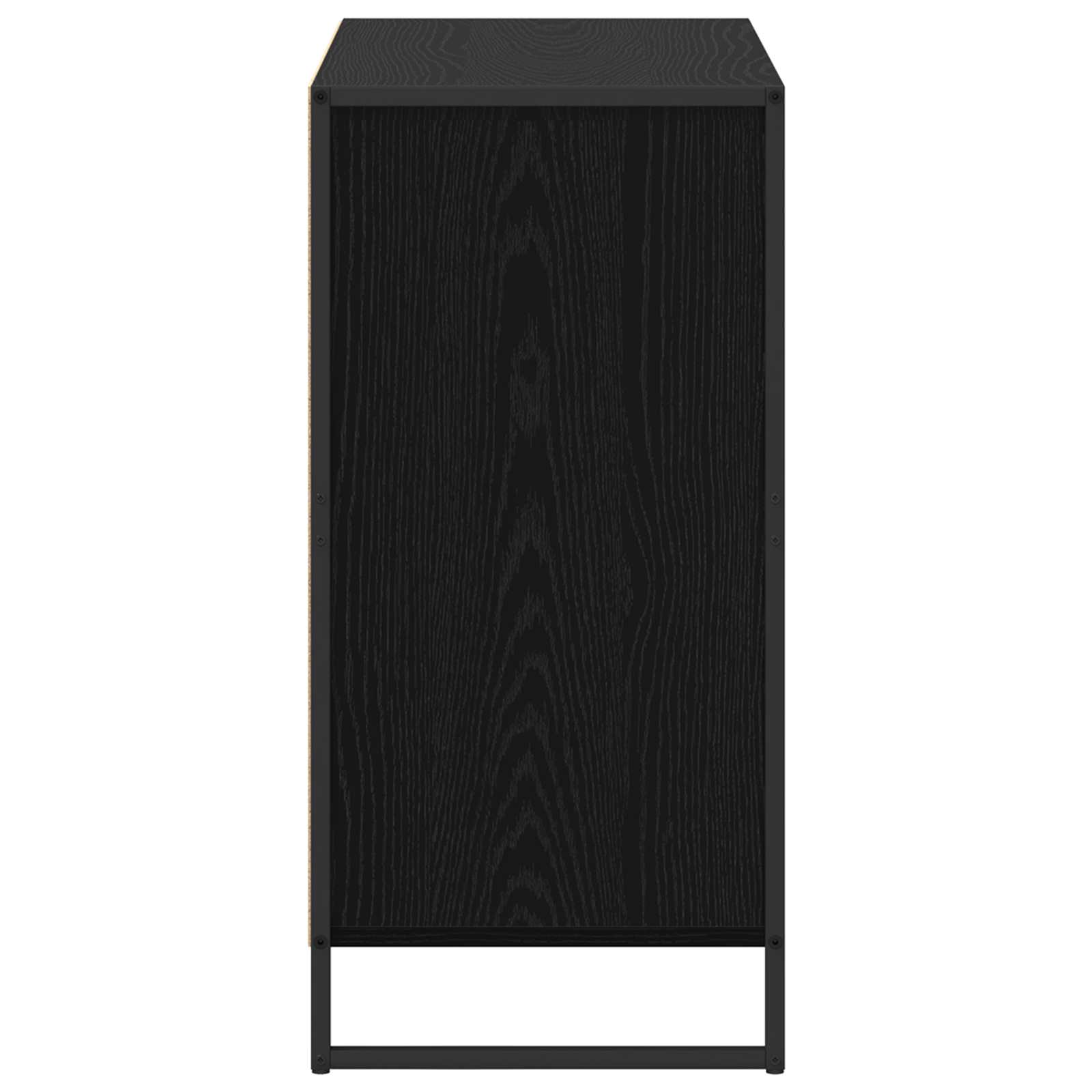 Dressoir met lade Zwart Eiken 79 x 36 x 75.5 cm Bewerkt hout is nu te koop bij PeponiXL, paradijselijk wonen!