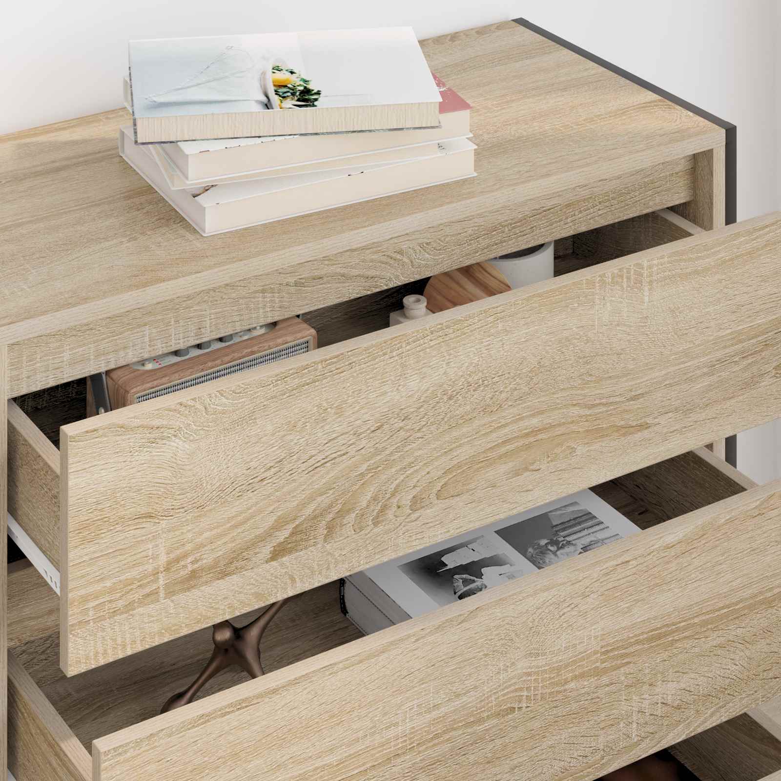 Dressoir met lade Sonoma 79 x 36 x 75.5 cm Bewerkt hout is nu te koop bij PeponiXL, paradijselijk wonen!