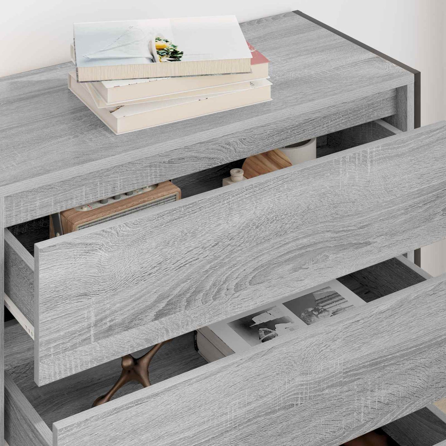 Dressoir met lade Grijs Sonoma 79 x 36 x 75.5 cm Bewerkt hout is nu te koop bij PeponiXL, paradijselijk wonen!