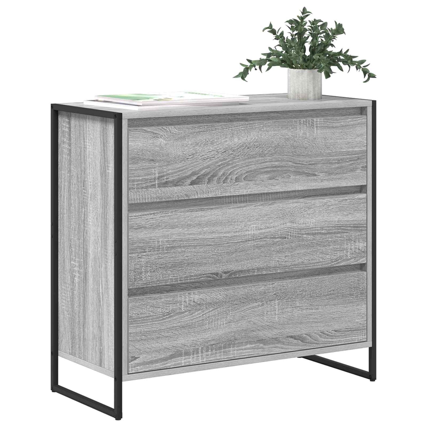 Dressoir met lade Grijs Sonoma 79 x 36 x 75.5 cm Bewerkt hout is nu te koop bij PeponiXL, paradijselijk wonen!