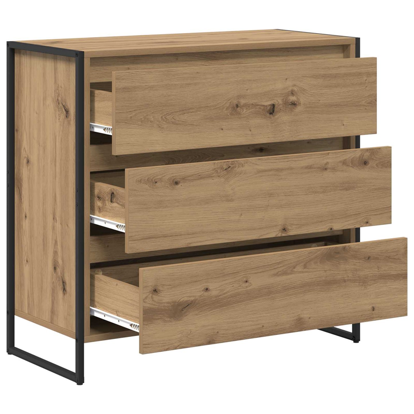 Dressoir Ambachtelijk eiken 79 x 36 x 75.5 cm Bewerkt hout is nu te koop bij PeponiXL, paradijselijk wonen!