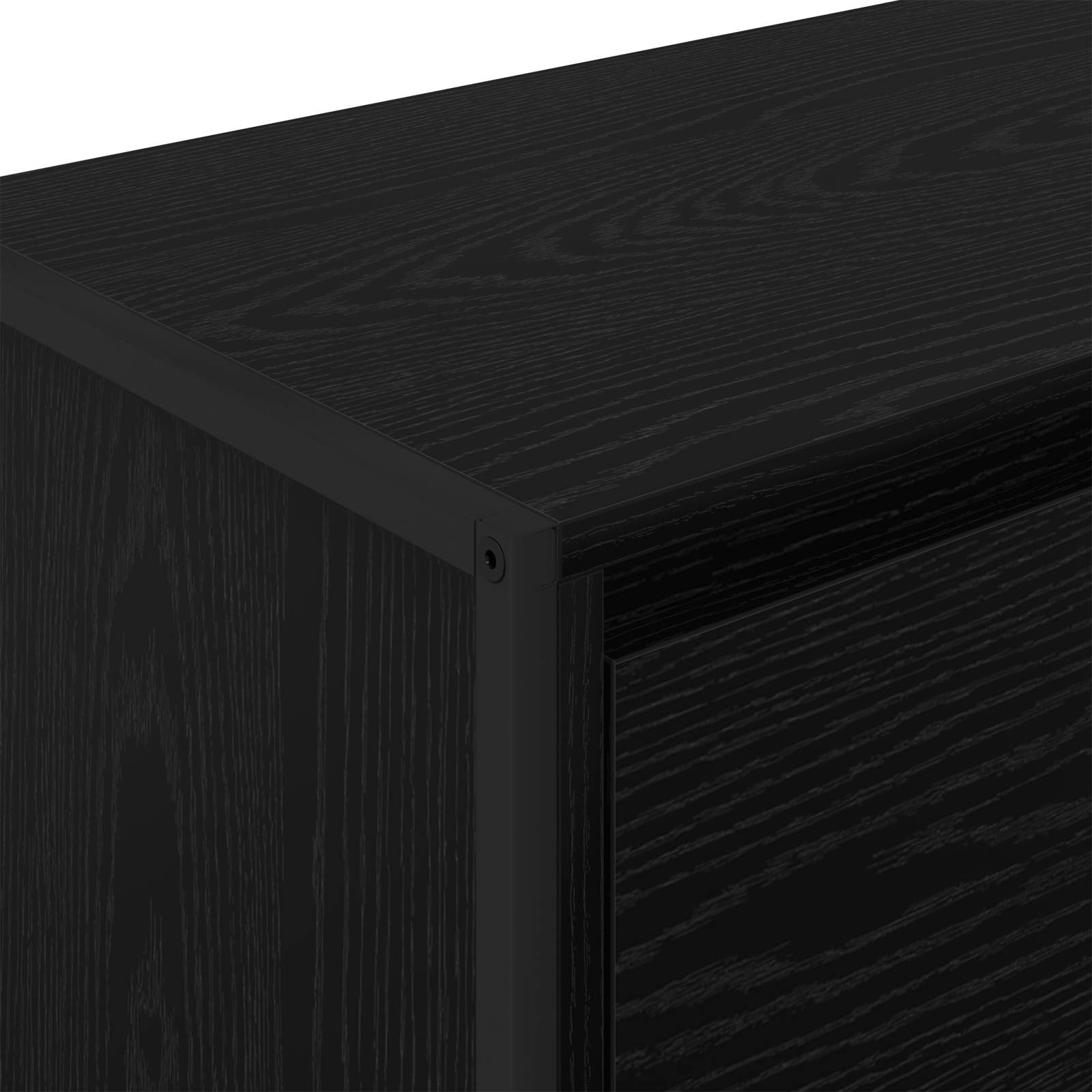 Bijzetkast Zwart Eiken 79 x 36 x 75 cm Bewerkt hout is nu te koop bij PeponiXL, paradijselijk wonen!
