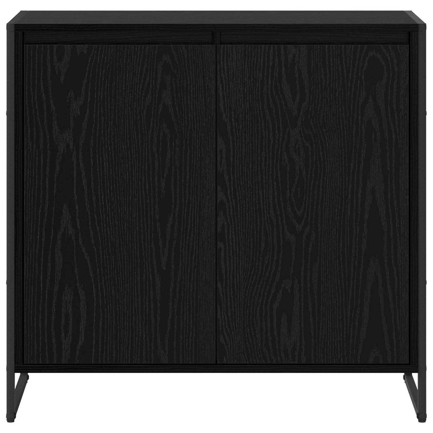Bijzetkast Zwart Eiken 79 x 36 x 75 cm Bewerkt hout is nu te koop bij PeponiXL, paradijselijk wonen!