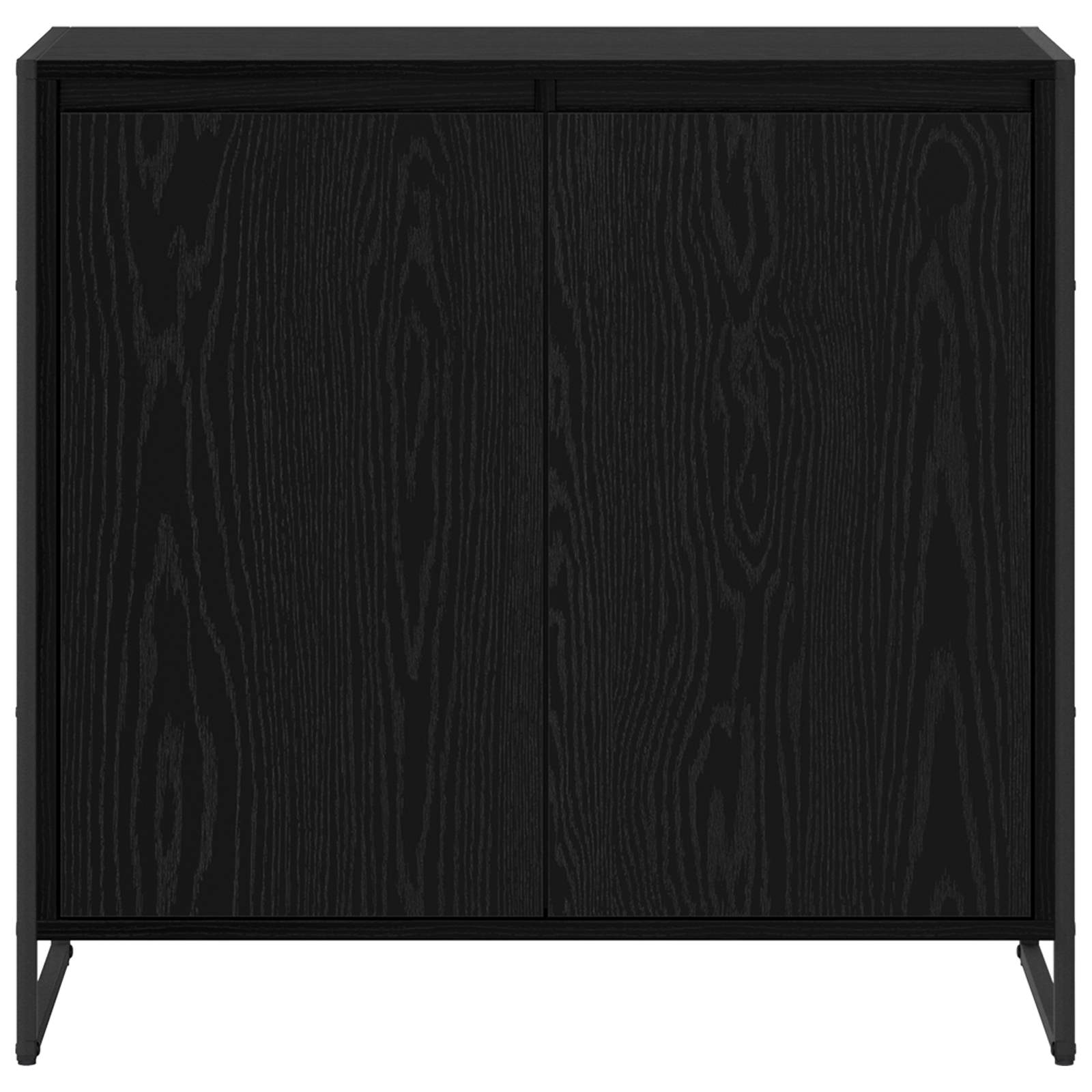 Bijzetkast Zwart Eiken 79 x 36 x 75 cm Bewerkt hout is nu te koop bij PeponiXL, paradijselijk wonen!