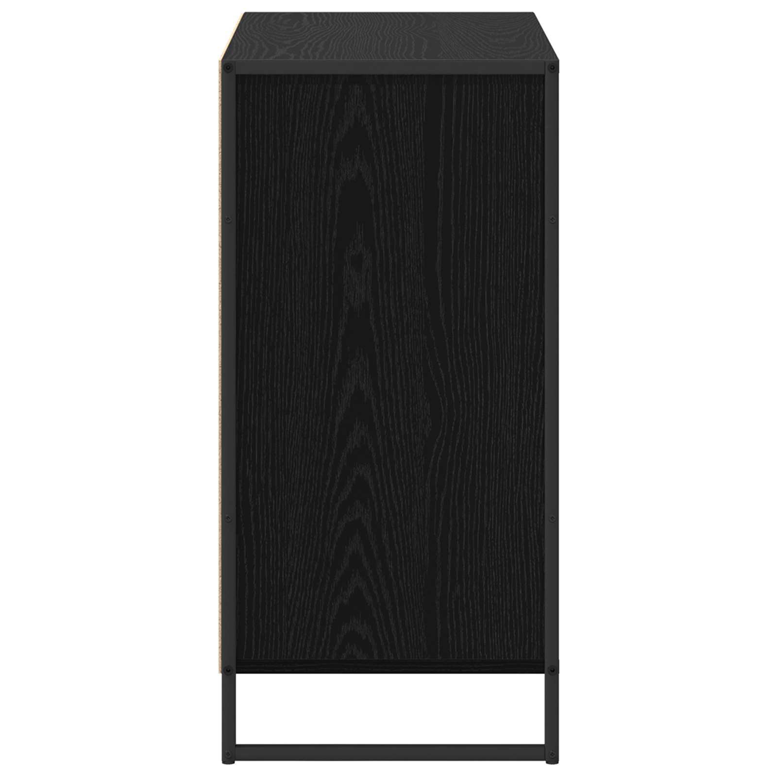 Bijzetkast Zwart Eiken 79 x 36 x 75 cm Bewerkt hout is nu te koop bij PeponiXL, paradijselijk wonen!