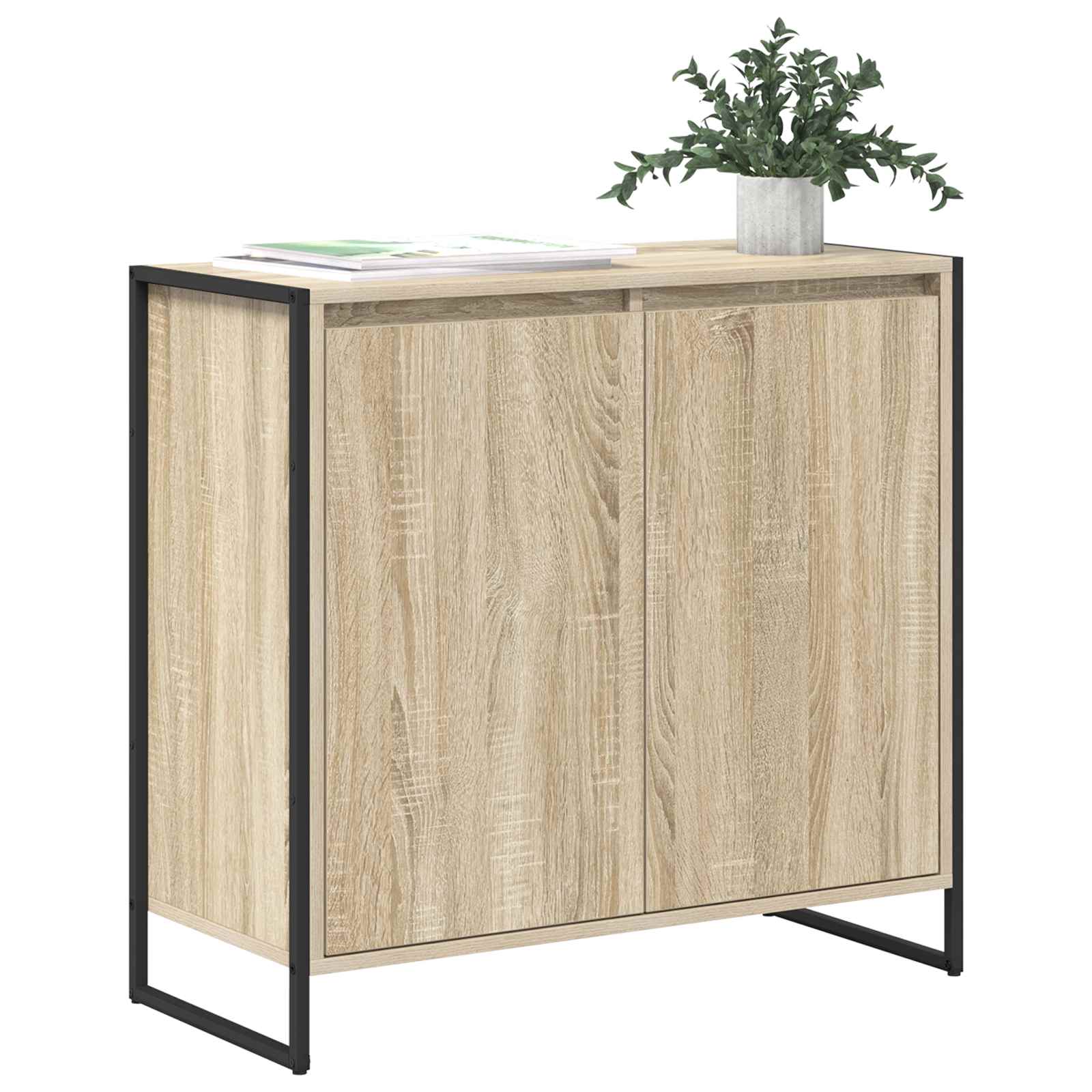 Bijzetkast Sonoma 79 x 36 x 75 cm Bewerkt hout is nu te koop bij PeponiXL, paradijselijk wonen!