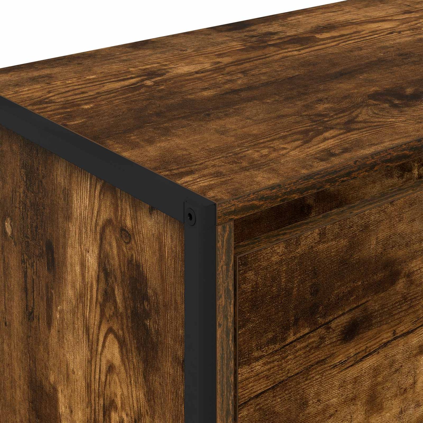 Bijzetkast Rook Eik 79 x 36 x 75 cm Bewerkt hout is nu te koop bij PeponiXL, paradijselijk wonen!