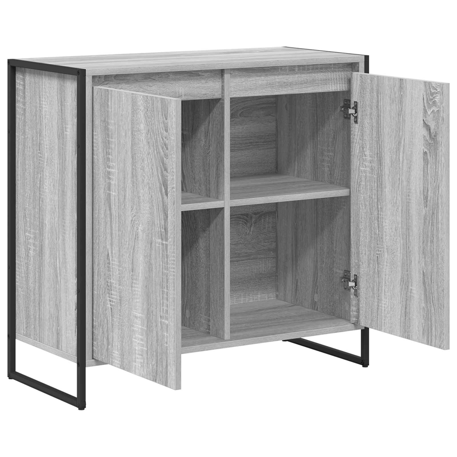Bijzetkast Grijs Sonoma 79 x 36 x 75 cm Bewerkt hout is nu te koop bij PeponiXL, paradijselijk wonen!