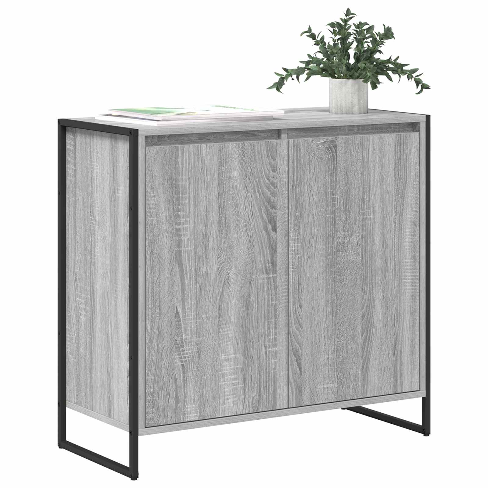 Bijzetkast Grijs Sonoma 79 x 36 x 75 cm Bewerkt hout is nu te koop bij PeponiXL, paradijselijk wonen!
