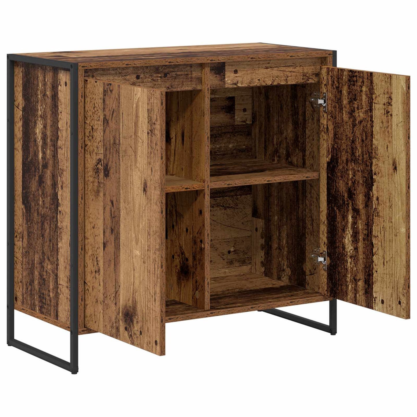 Bijzetkast Oud Hout 79 x 36 x 75 cm Bewerkt hout is nu te koop bij PeponiXL, paradijselijk wonen!