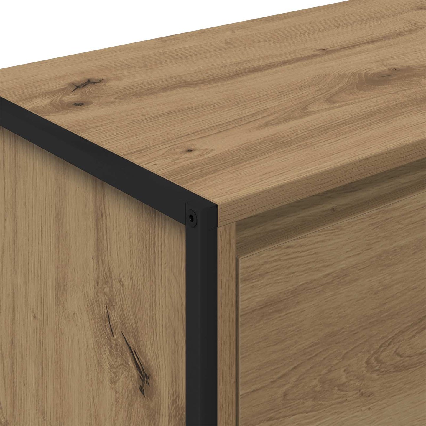 Bijzetkast Ambachtelijk eiken 79 x 36 x 75 cm Bewerkt hout is nu te koop bij PeponiXL, paradijselijk wonen!