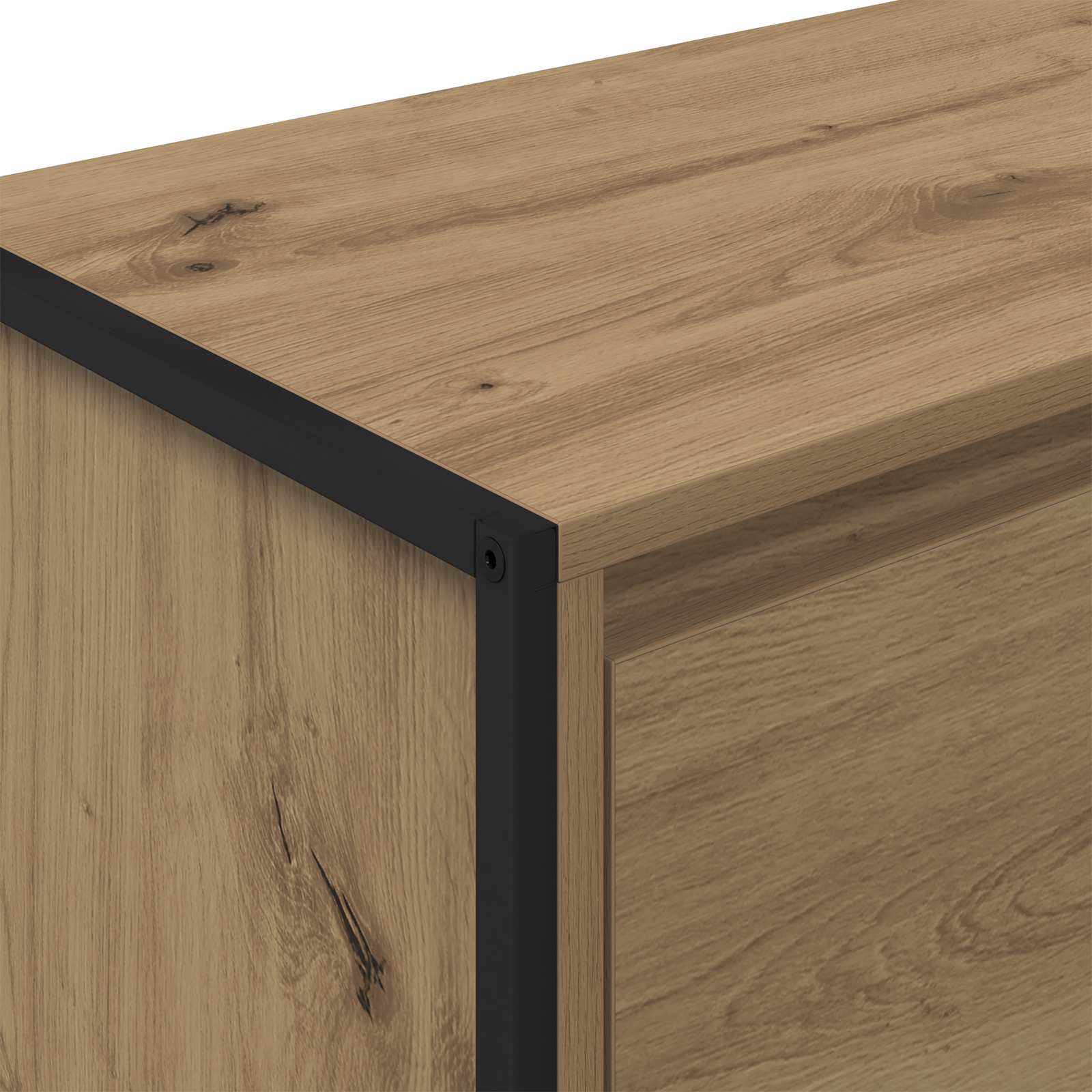 Bijzetkast Ambachtelijk eiken 79 x 36 x 75 cm Bewerkt hout is nu te koop bij PeponiXL, paradijselijk wonen!