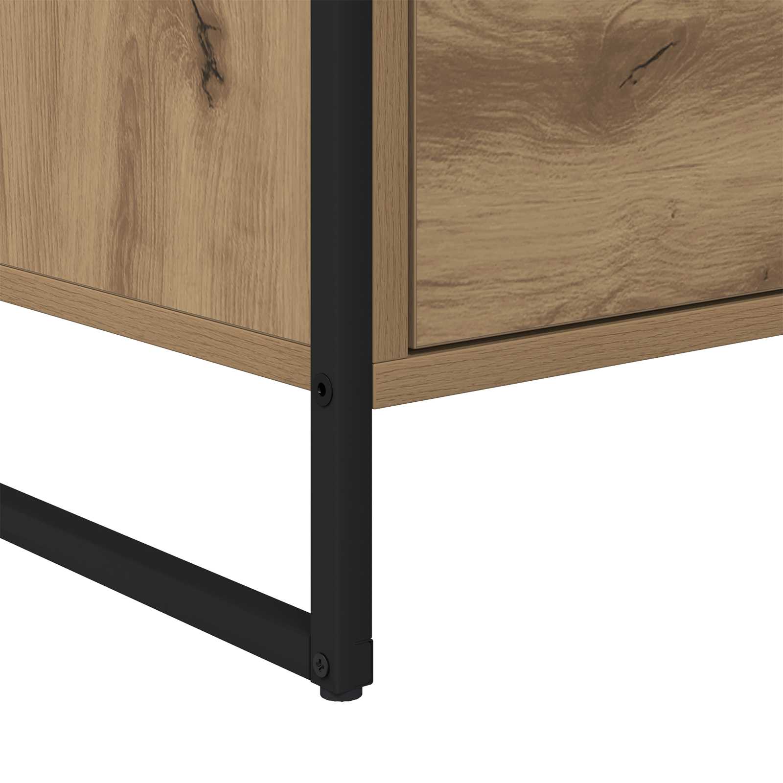 Bijzetkast Ambachtelijk eiken 79 x 36 x 75 cm Bewerkt hout is nu te koop bij PeponiXL, paradijselijk wonen!