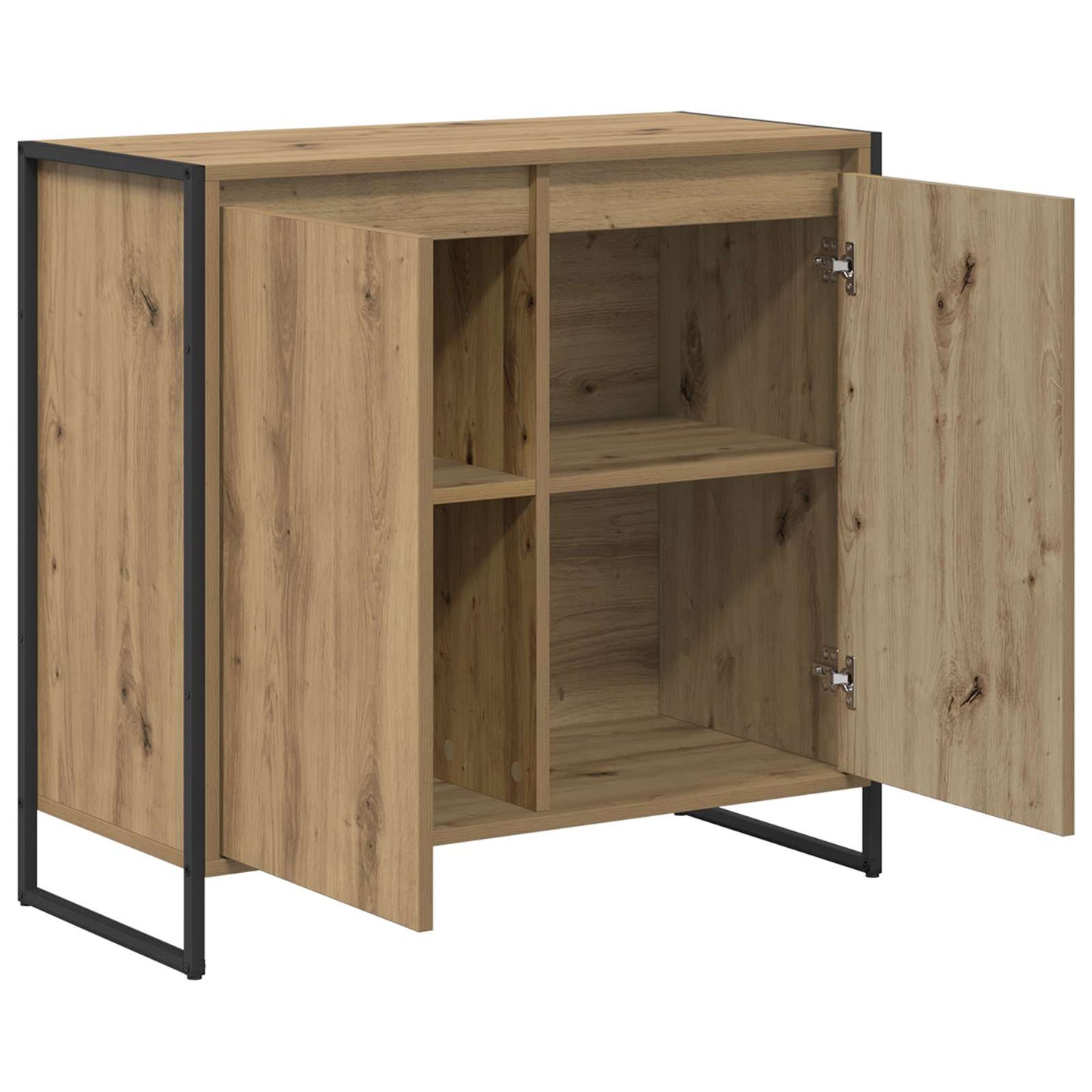 Bijzetkast Ambachtelijk eiken 79 x 36 x 75 cm Bewerkt hout is nu te koop bij PeponiXL, paradijselijk wonen!