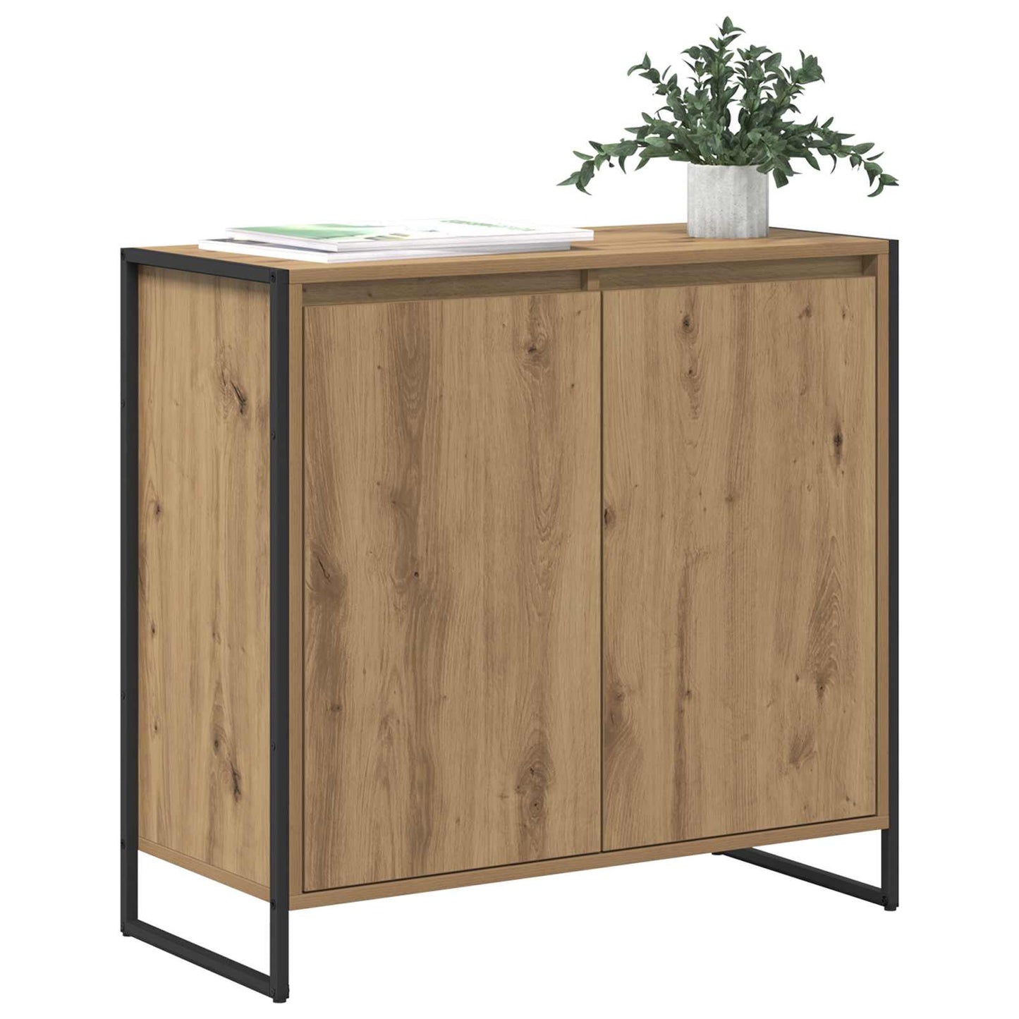 Bijzetkast Ambachtelijk eiken 79 x 36 x 75 cm Bewerkt hout is nu te koop bij PeponiXL, paradijselijk wonen!