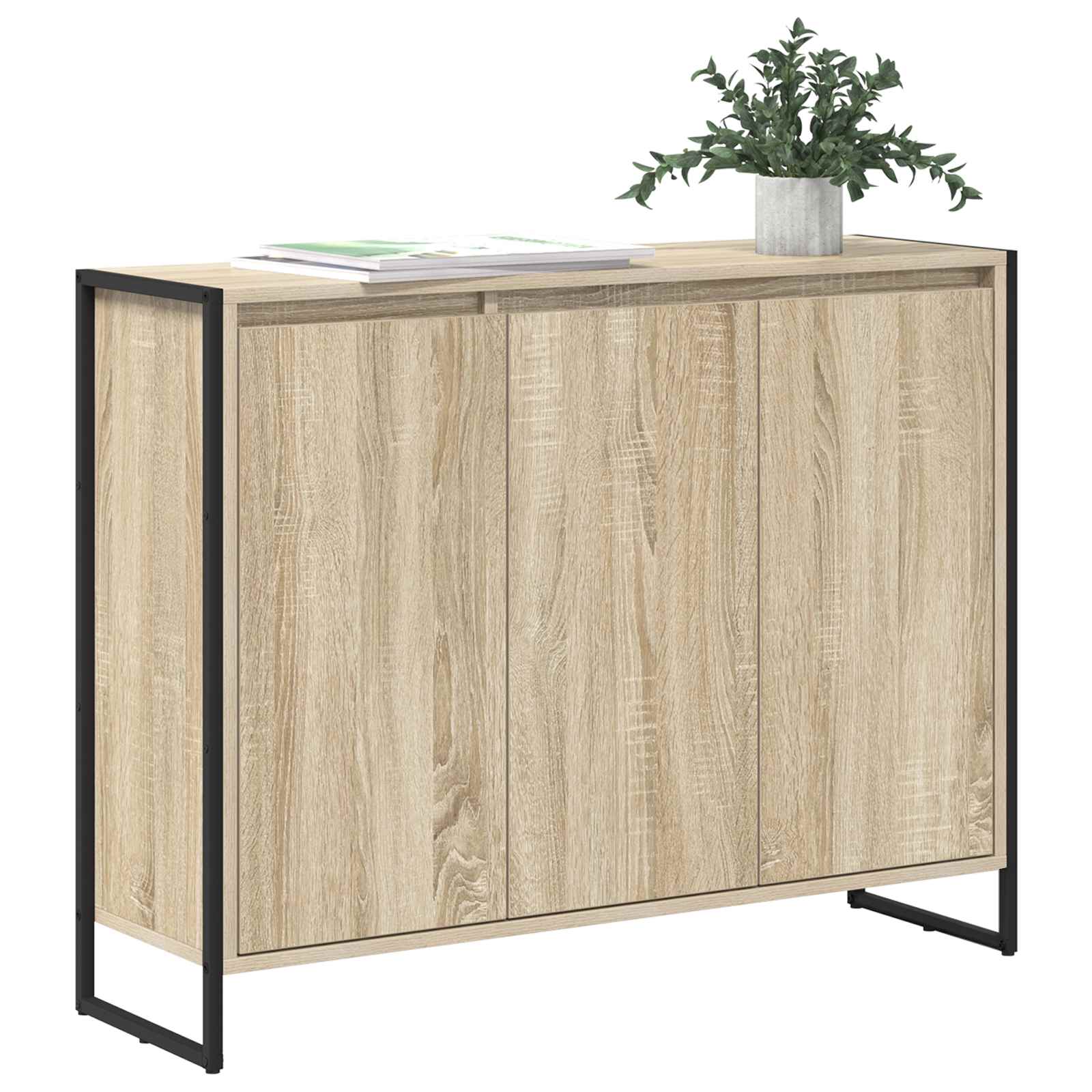 Bijzetkast Sonoma 96,5 x 30 x 75 cm Bewerkt hout is nu te koop bij PeponiXL, paradijselijk wonen!