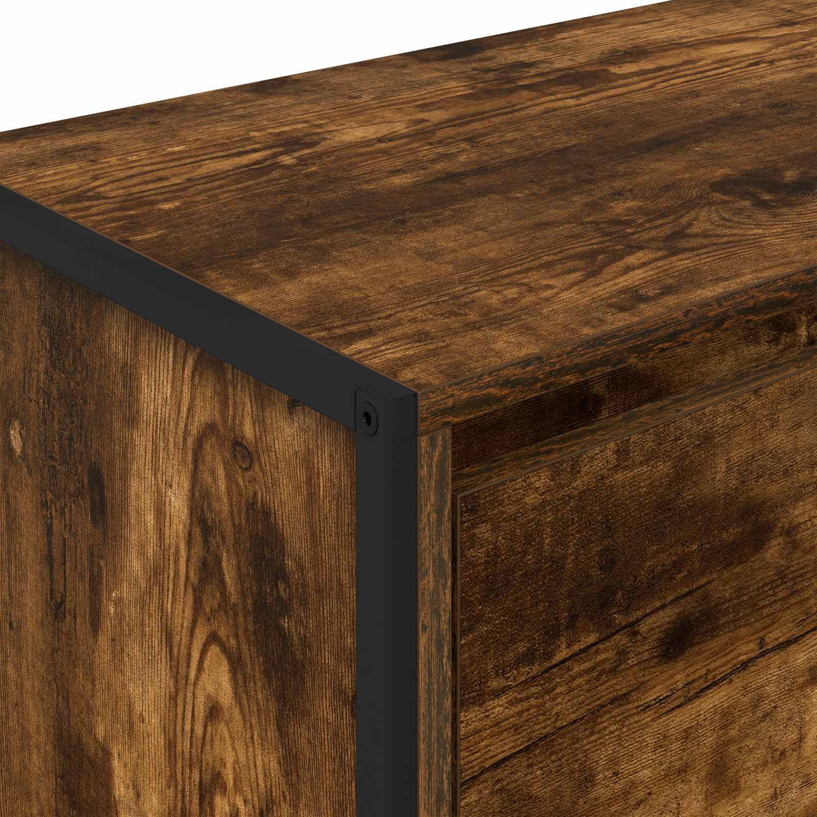 Bijzetkast Rook Eik 96,5 x 30 x 75 cm Bewerkt hout is nu te koop bij PeponiXL, paradijselijk wonen!