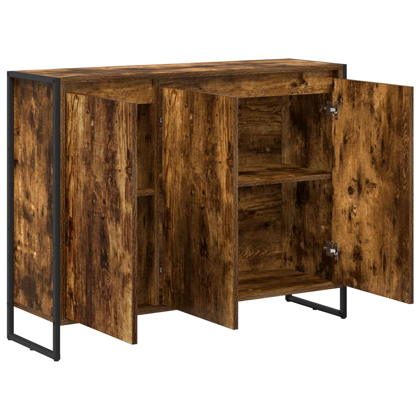 Bijzetkast Rook Eik 96,5 x 30 x 75 cm Bewerkt hout is nu te koop bij PeponiXL, paradijselijk wonen!