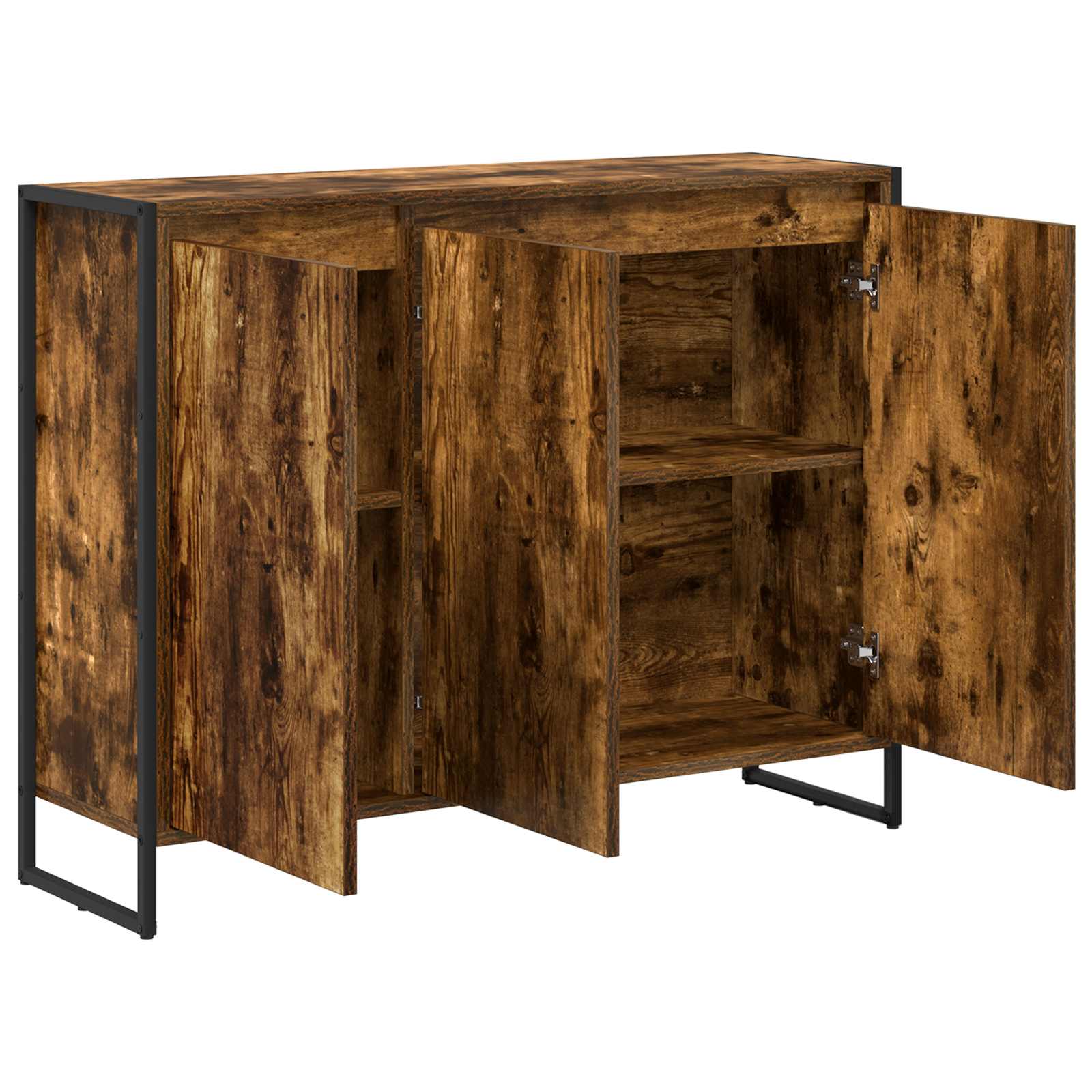Bijzetkast Rook Eik 96,5 x 30 x 75 cm Bewerkt hout is nu te koop bij PeponiXL, paradijselijk wonen!