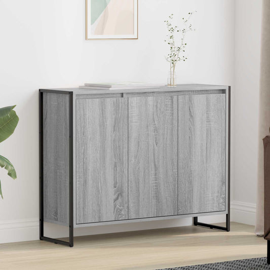 Bijzetkast Grijs Sonoma 96,5 x 30 x 75 cm Bewerkt hout is nu te koop bij PeponiXL, paradijselijk wonen!