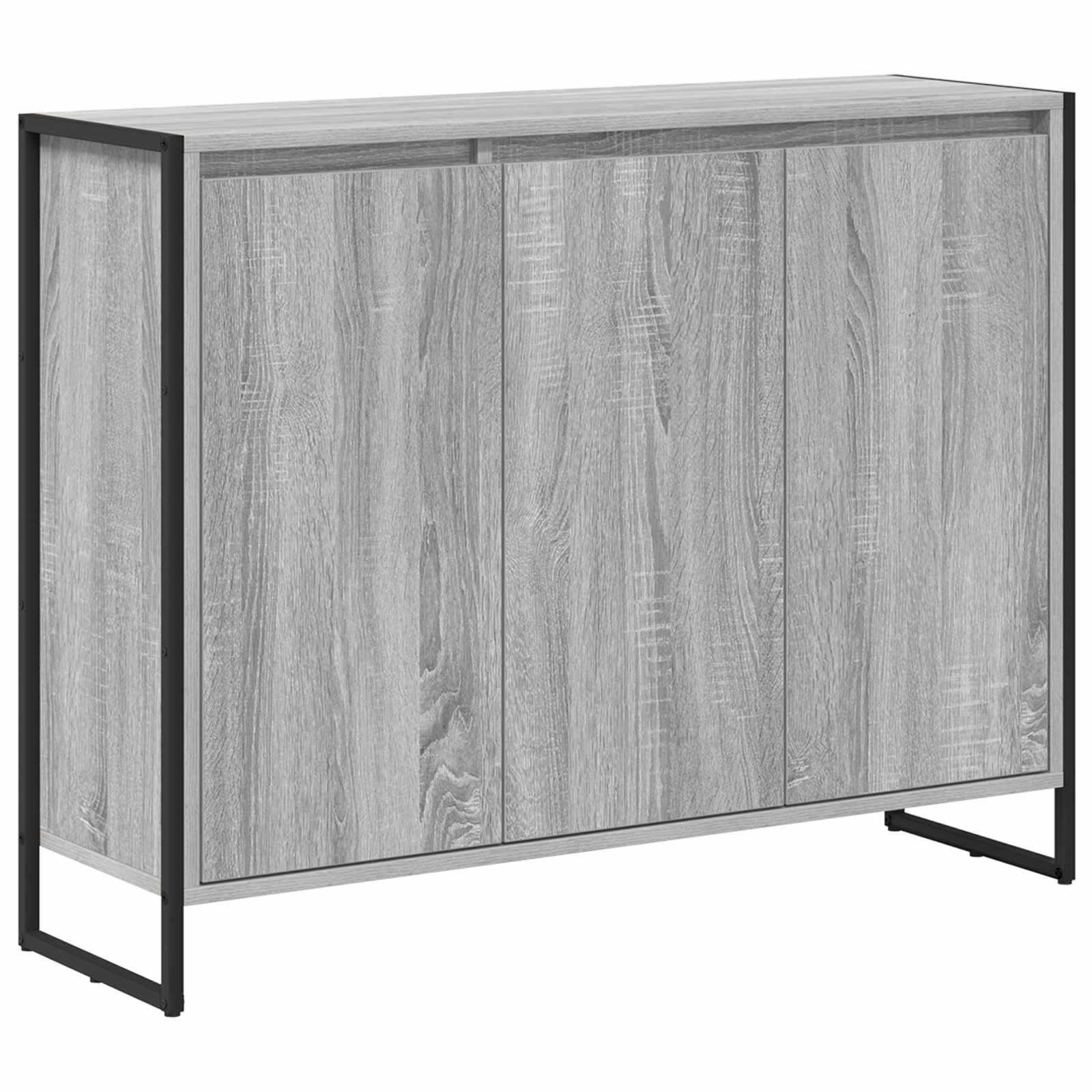 Bijzetkast Grijs Sonoma 96,5 x 30 x 75 cm Bewerkt hout is nu te koop bij PeponiXL, paradijselijk wonen!