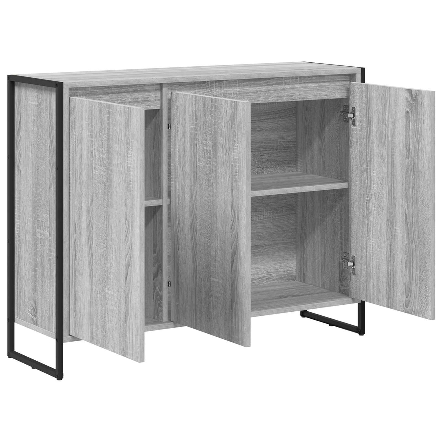 Bijzetkast Grijs Sonoma 96,5 x 30 x 75 cm Bewerkt hout is nu te koop bij PeponiXL, paradijselijk wonen!