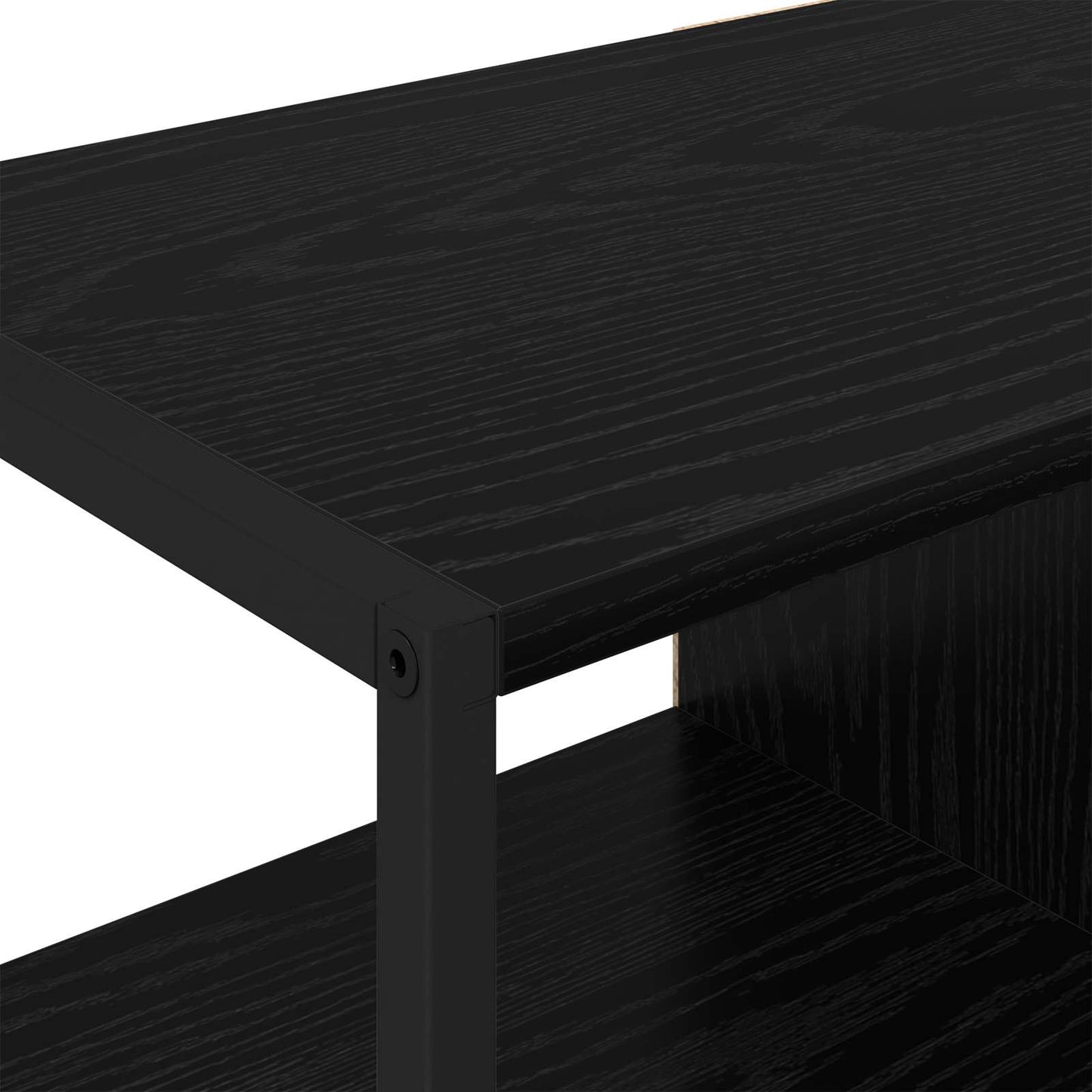 Bijzetkast Zwart Eiken 96.5 x 30 x 75 cm Bewerkt hout is nu te koop bij PeponiXL, paradijselijk wonen!