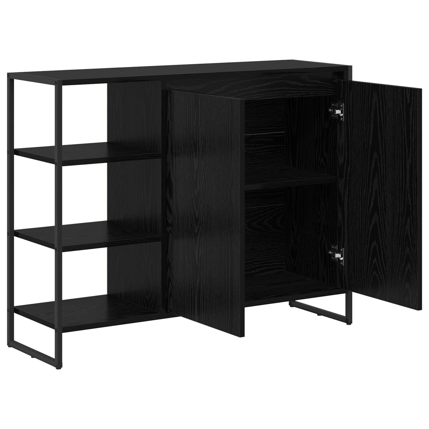 Bijzetkast Zwart Eiken 96.5 x 30 x 75 cm Bewerkt hout is nu te koop bij PeponiXL, paradijselijk wonen!