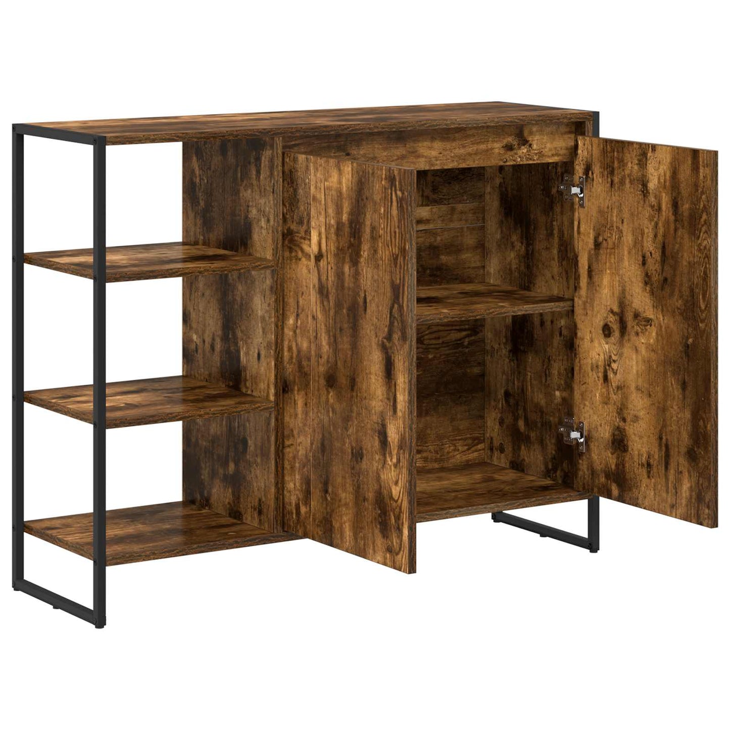 Bijzetkast Rook Eik 96.5 x 30 x 75 cm Bewerkt hout is nu te koop bij PeponiXL, paradijselijk wonen!