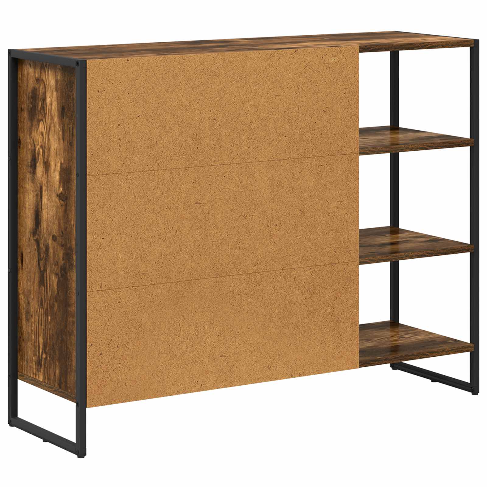Bijzetkast Rook Eik 96.5 x 30 x 75 cm Bewerkt hout is nu te koop bij PeponiXL, paradijselijk wonen!