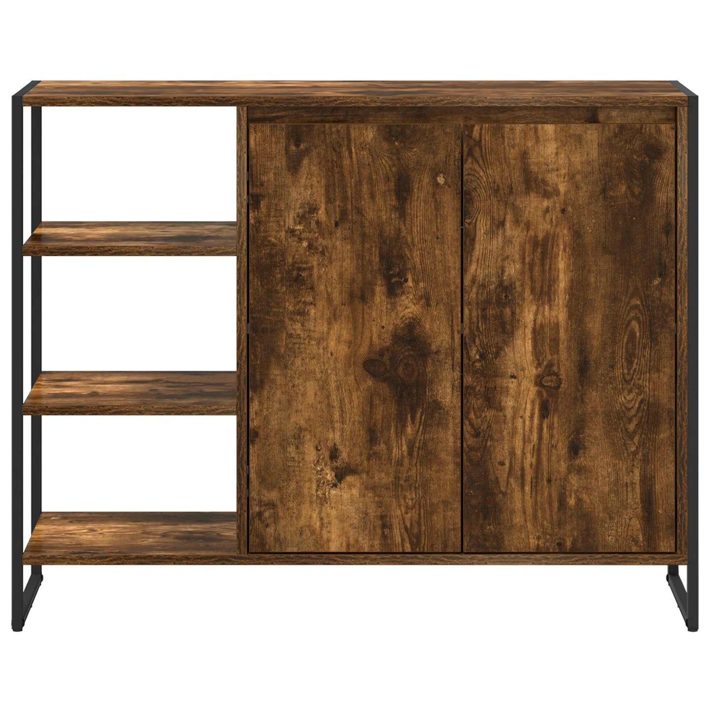 Bijzetkast Rook Eik 96.5 x 30 x 75 cm Bewerkt hout is nu te koop bij PeponiXL, paradijselijk wonen!