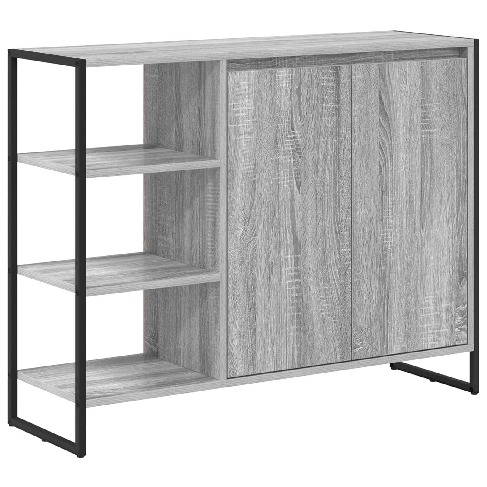 Bijzetkast Grijs Sonoma 96.5 x 30 x 75 cm Bewerkt hout is nu te koop bij PeponiXL, paradijselijk wonen!