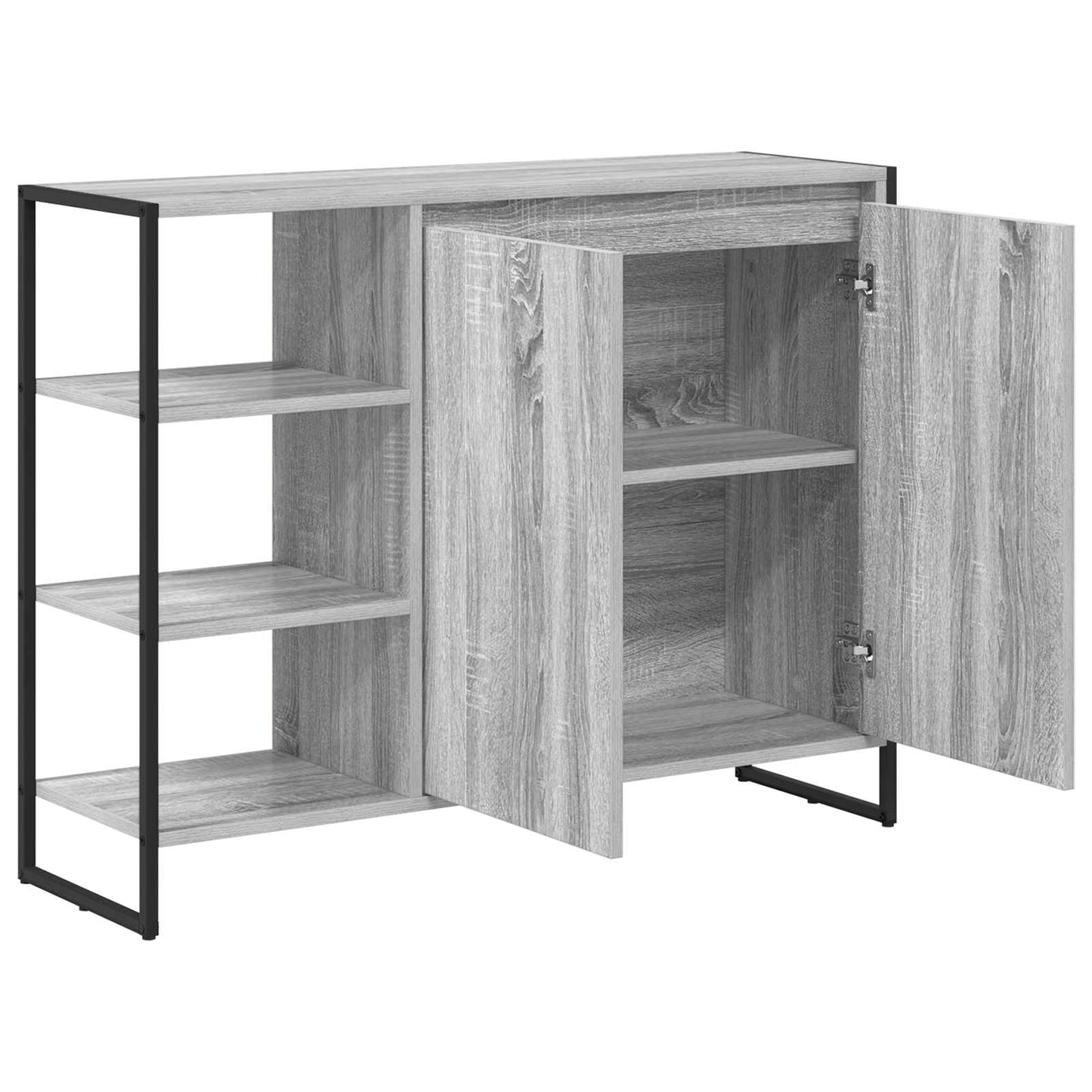 Bijzetkast Grijs Sonoma 96.5 x 30 x 75 cm Bewerkt hout is nu te koop bij PeponiXL, paradijselijk wonen!