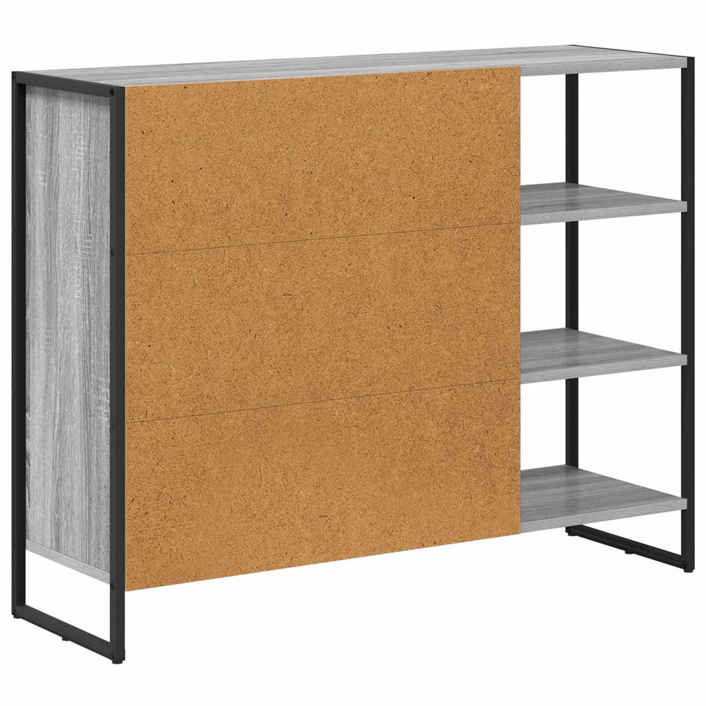 Bijzetkast Grijs Sonoma 96.5 x 30 x 75 cm Bewerkt hout is nu te koop bij PeponiXL, paradijselijk wonen!