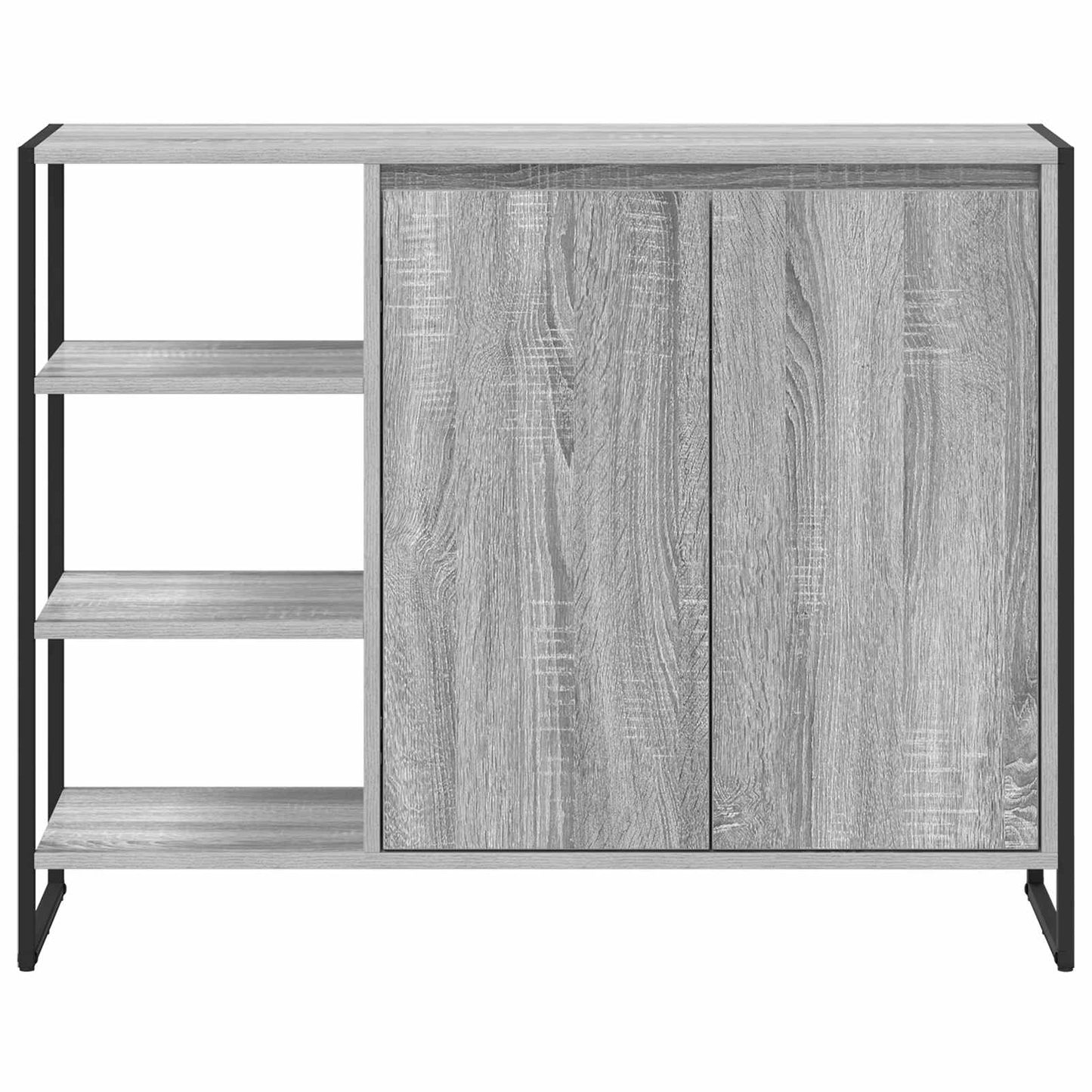 Bijzetkast Grijs Sonoma 96.5 x 30 x 75 cm Bewerkt hout is nu te koop bij PeponiXL, paradijselijk wonen!