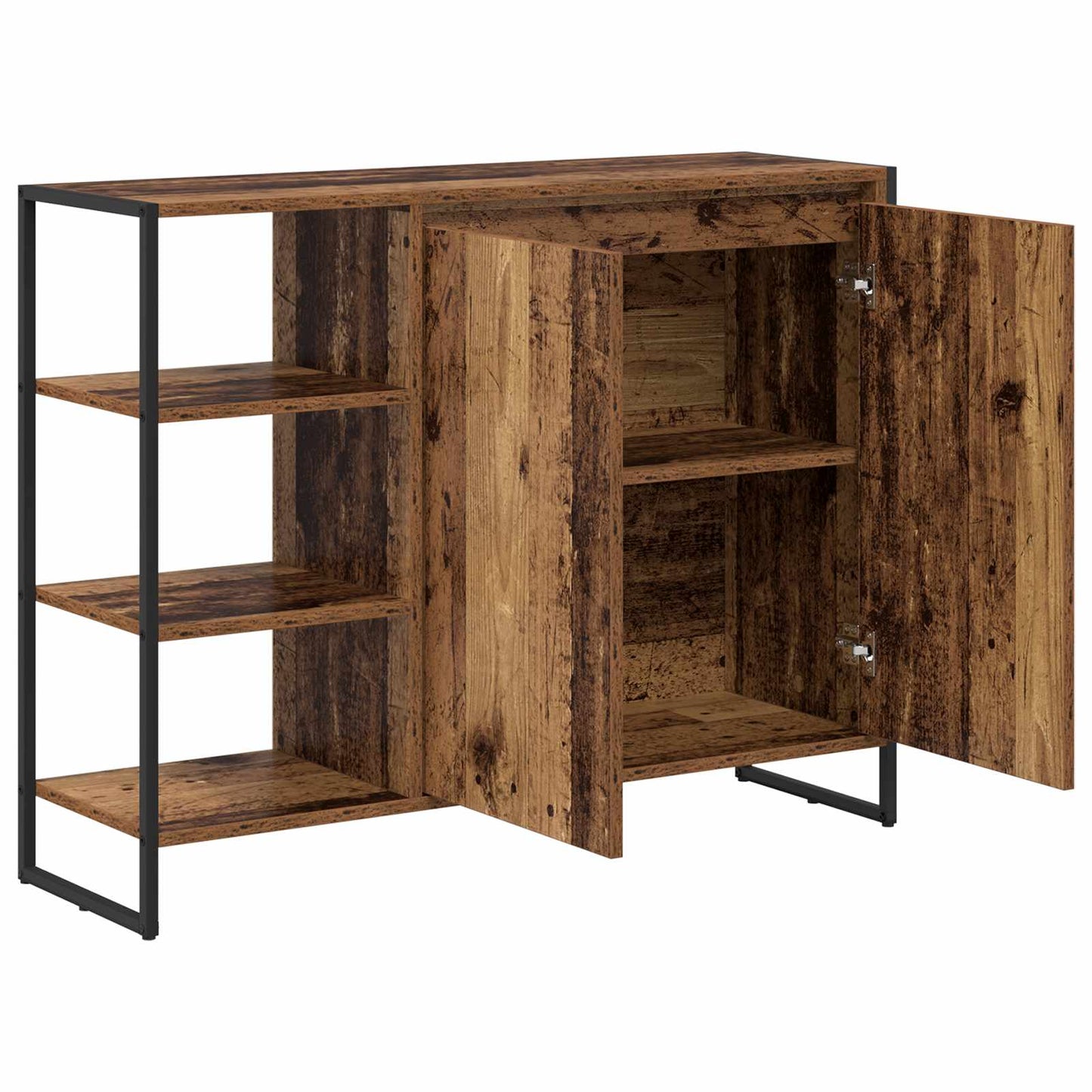 Bijzetkast Oud Hout 96.5 x 30 x 75 cm Bewerkt hout is nu te koop bij PeponiXL, paradijselijk wonen!