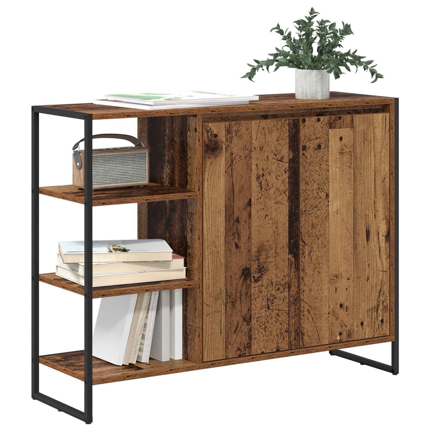 Bijzetkast Oud Hout 96.5 x 30 x 75 cm Bewerkt hout is nu te koop bij PeponiXL, paradijselijk wonen!