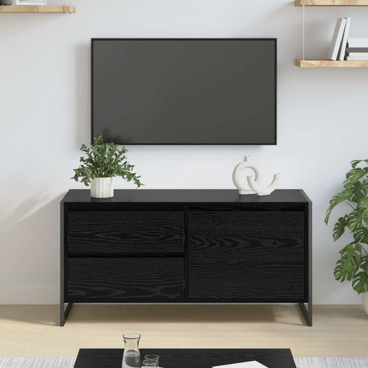 TV-kast met lade Zwart Eiken 100 x 36 x 49.5 cm Bewerkt hout is nu te koop bij PeponiXL, paradijselijk wonen!