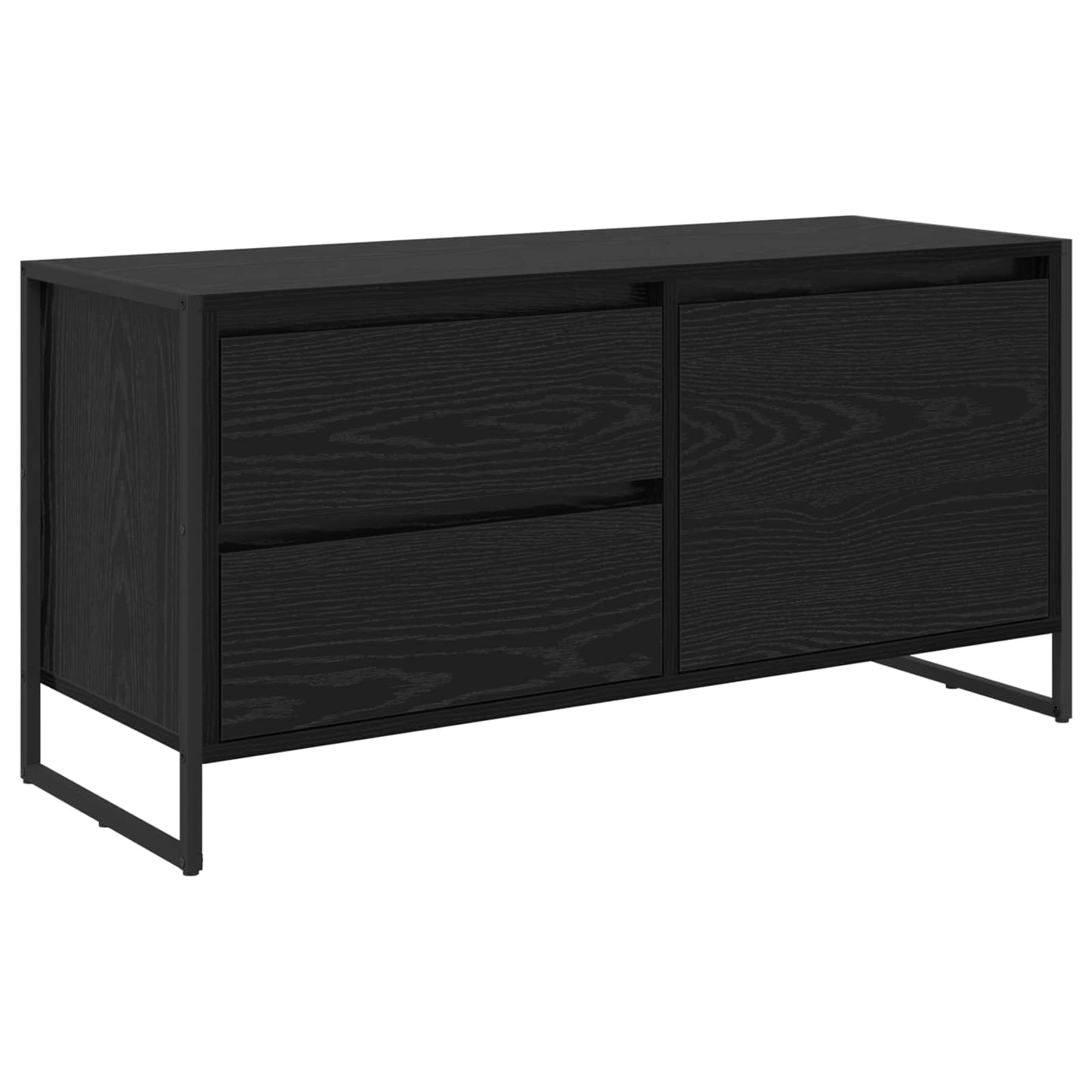 TV-kast met lade Zwart Eiken 100 x 36 x 49.5 cm Bewerkt hout is nu te koop bij PeponiXL, paradijselijk wonen!