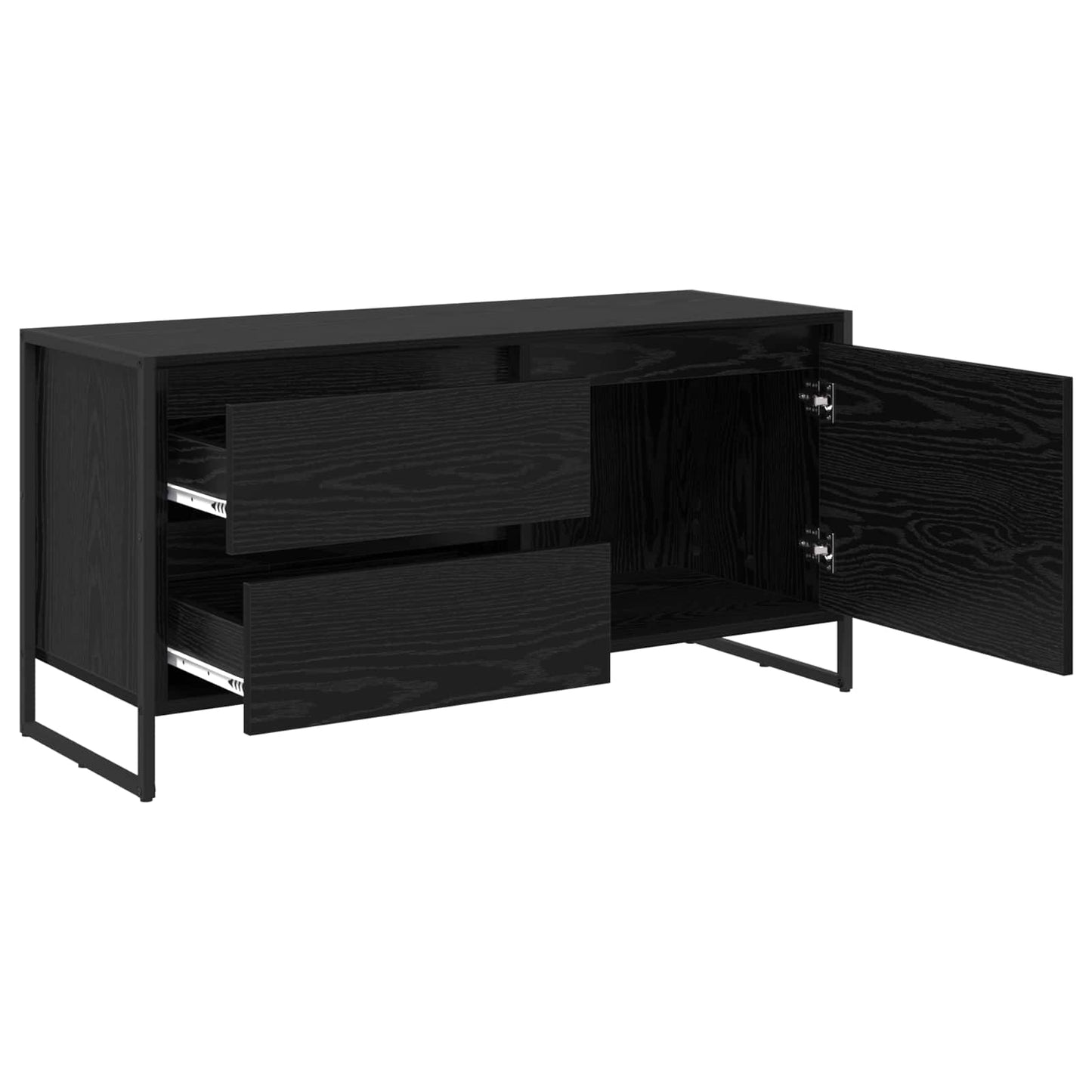 TV-kast met lade Zwart Eiken 100 x 36 x 49.5 cm Bewerkt hout is nu te koop bij PeponiXL, paradijselijk wonen!