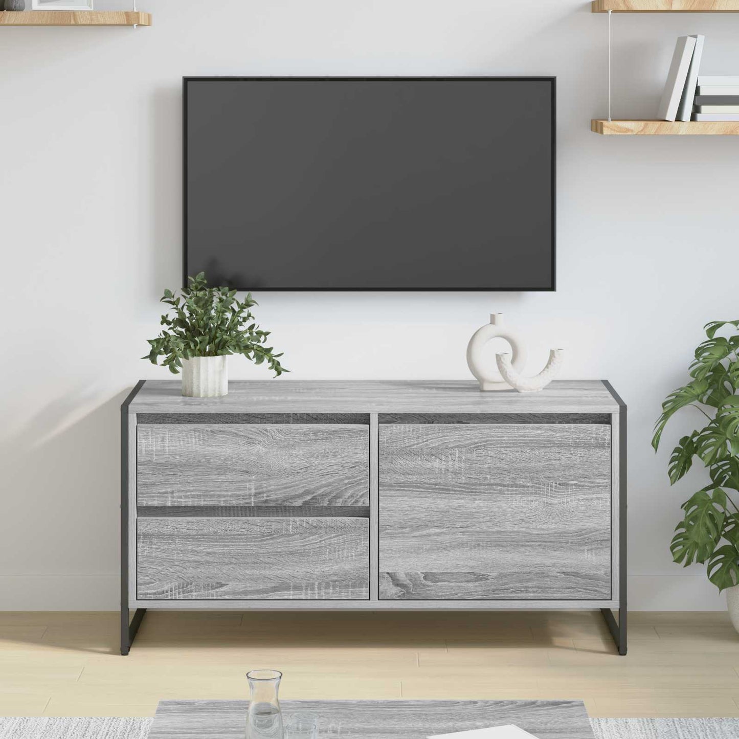 TV-kast met lade Grijs Sonoma 100 x 36 x 49.5 cm Bewerkt hout is nu te koop bij PeponiXL, paradijselijk wonen!