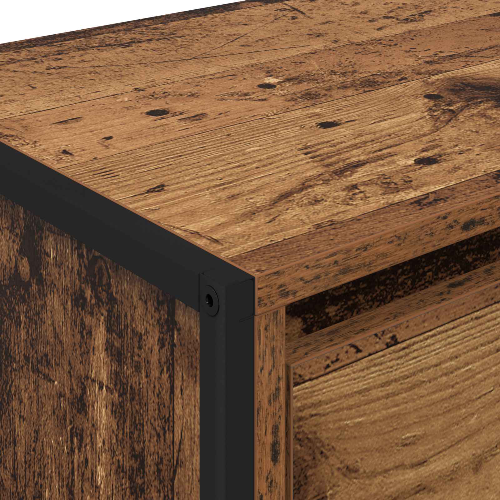 TV-kast met lade Oud Hout 100 x 36 x 49.5 cm Bewerkt hout is nu te koop bij PeponiXL, paradijselijk wonen!