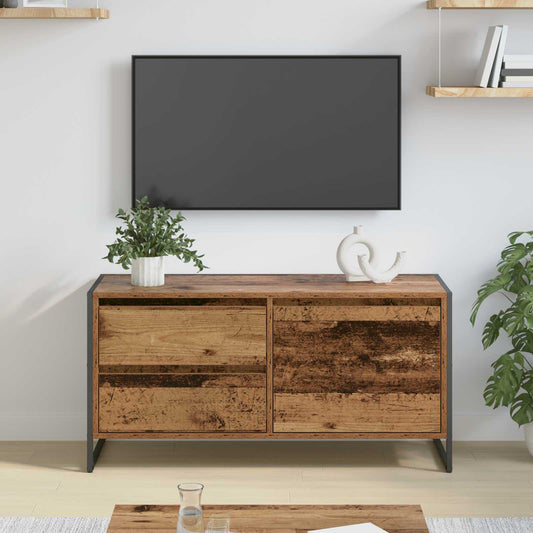 TV-kast met lade Oud Hout 100 x 36 x 49.5 cm Bewerkt hout is nu te koop bij PeponiXL, paradijselijk wonen!
