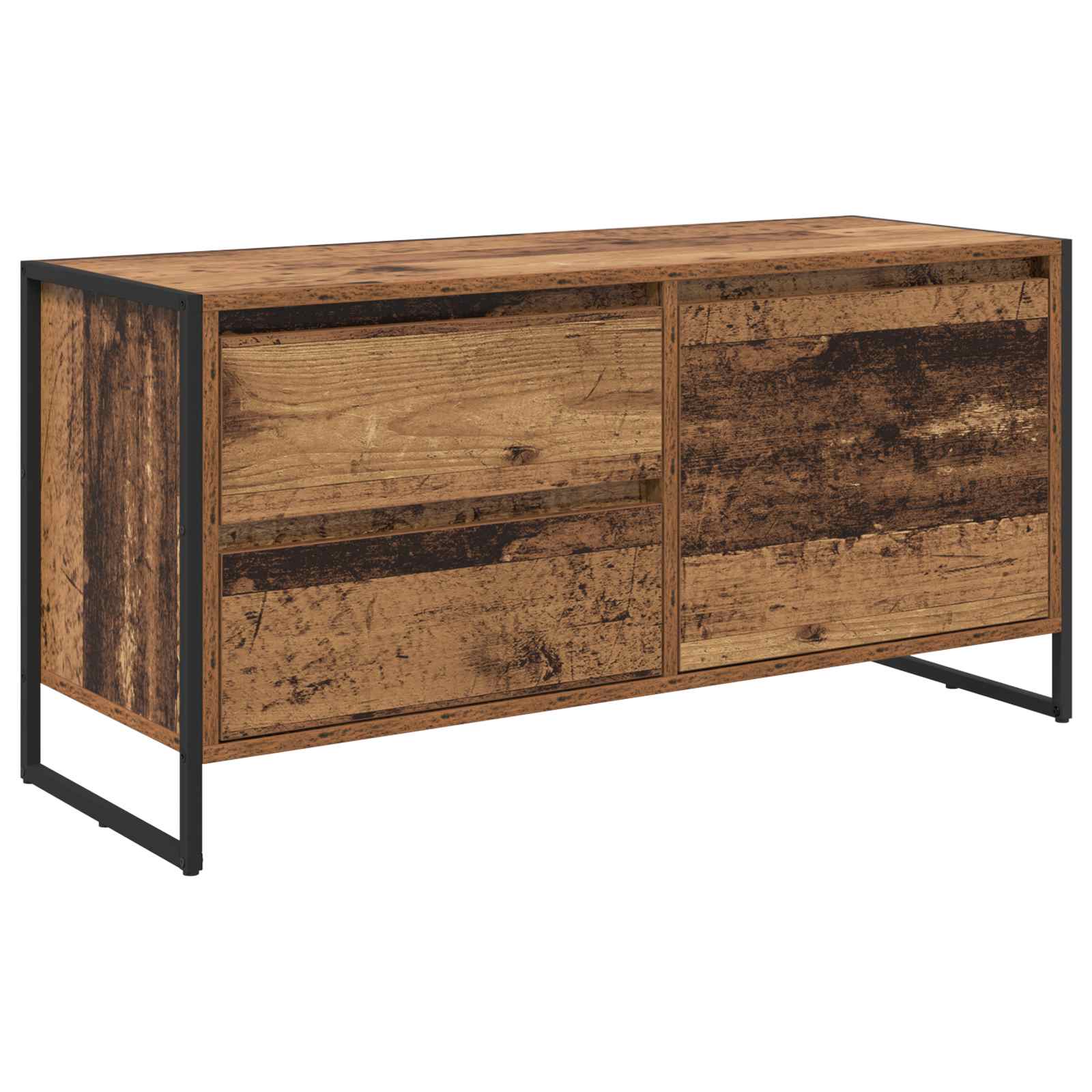 TV-kast met lade Oud Hout 100 x 36 x 49.5 cm Bewerkt hout is nu te koop bij PeponiXL, paradijselijk wonen!
