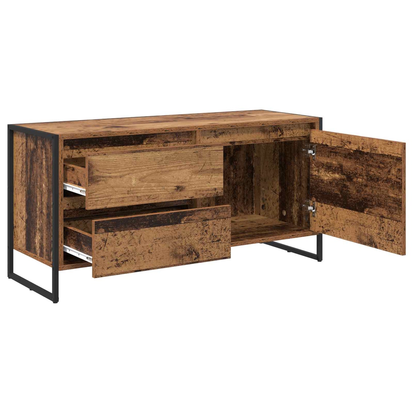 TV-kast met lade Oud Hout 100 x 36 x 49.5 cm Bewerkt hout is nu te koop bij PeponiXL, paradijselijk wonen!