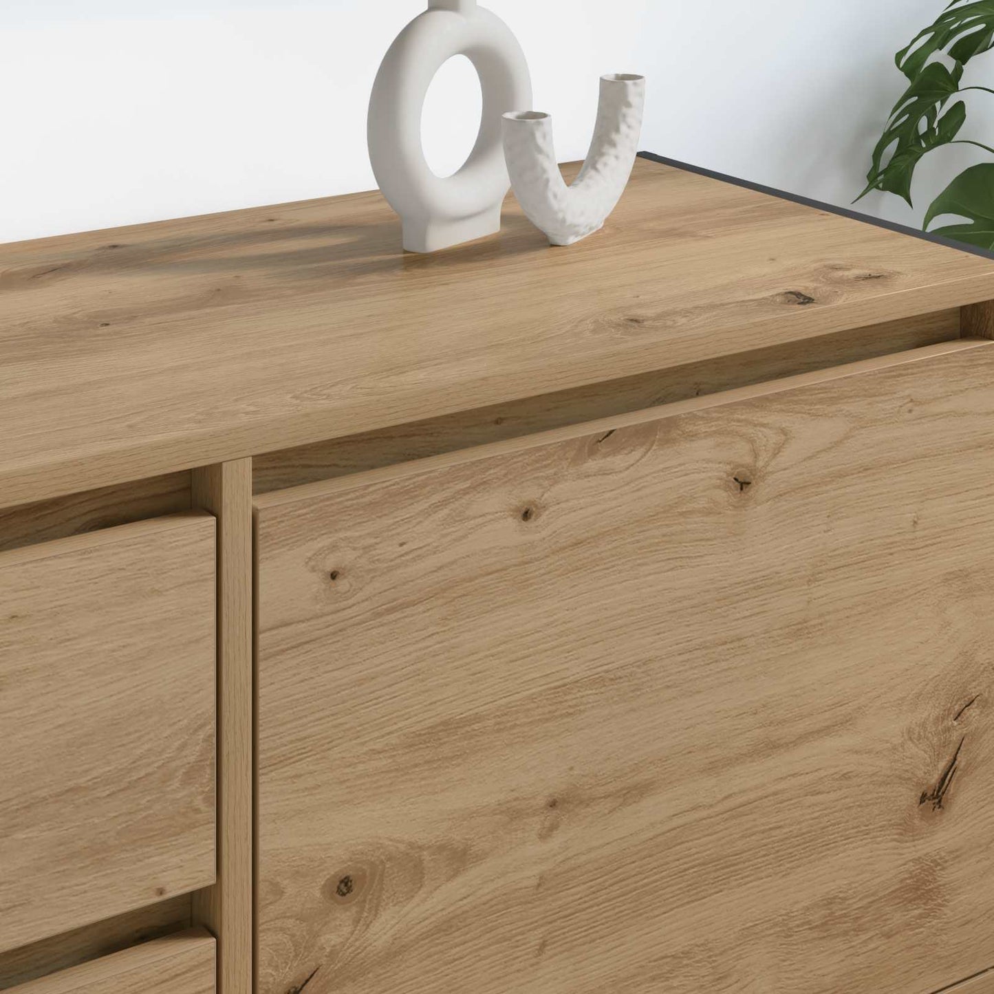 TV-kast Ambachtelijk eiken 100 x 36 x 49.5 cm Bewerkt hout is nu te koop bij PeponiXL, paradijselijk wonen!