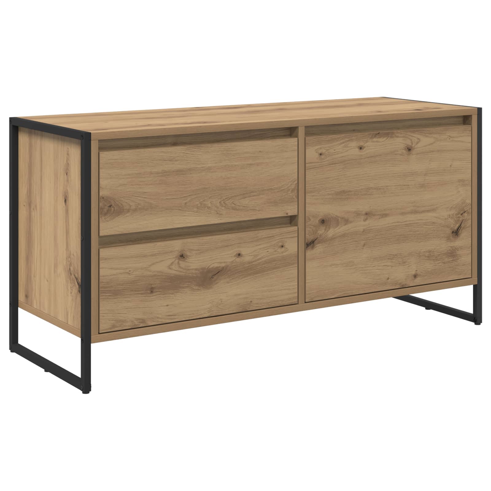 TV-kast Ambachtelijk eiken 100 x 36 x 49.5 cm Bewerkt hout is nu te koop bij PeponiXL, paradijselijk wonen!