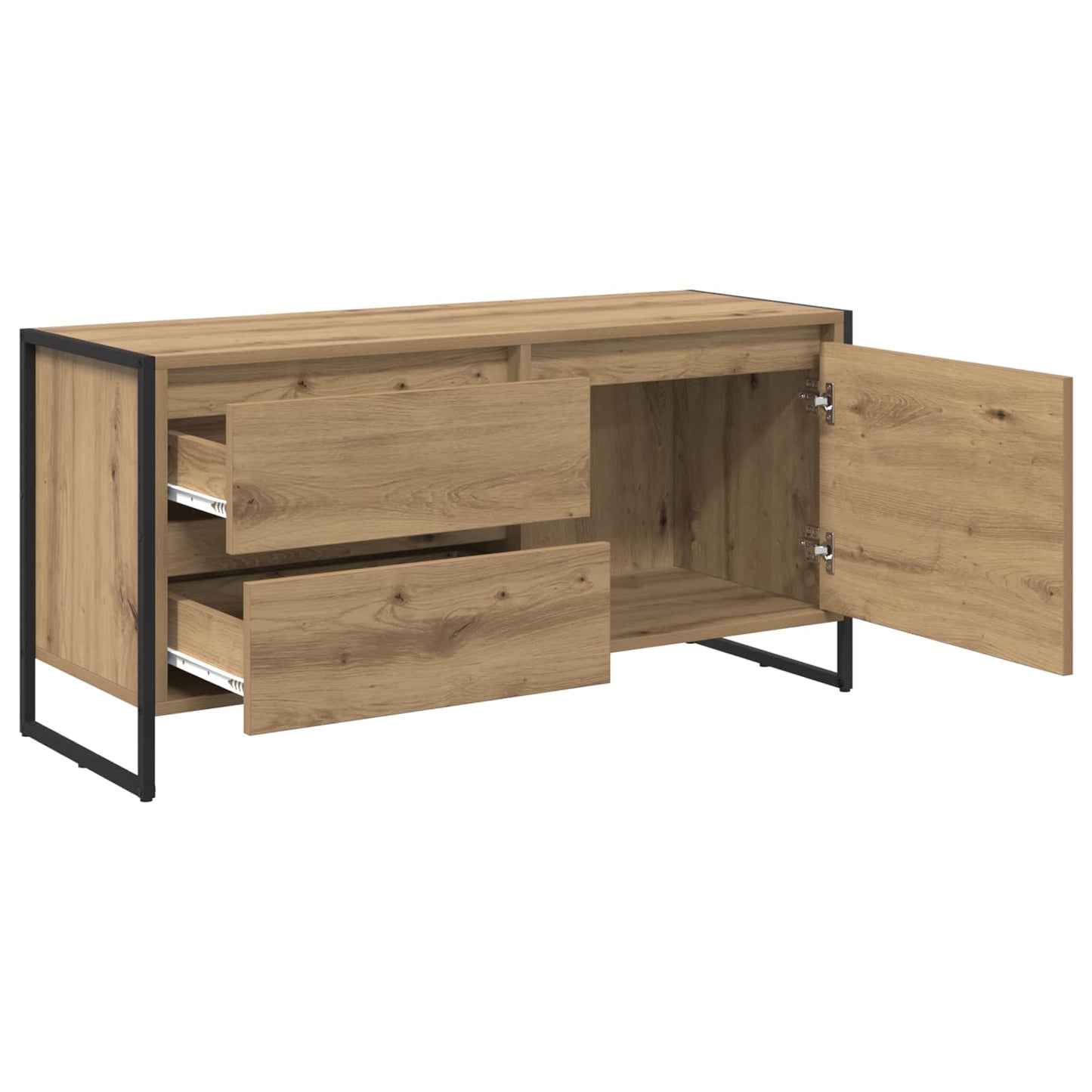 TV-kast Ambachtelijk eiken 100 x 36 x 49.5 cm Bewerkt hout is nu te koop bij PeponiXL, paradijselijk wonen!
