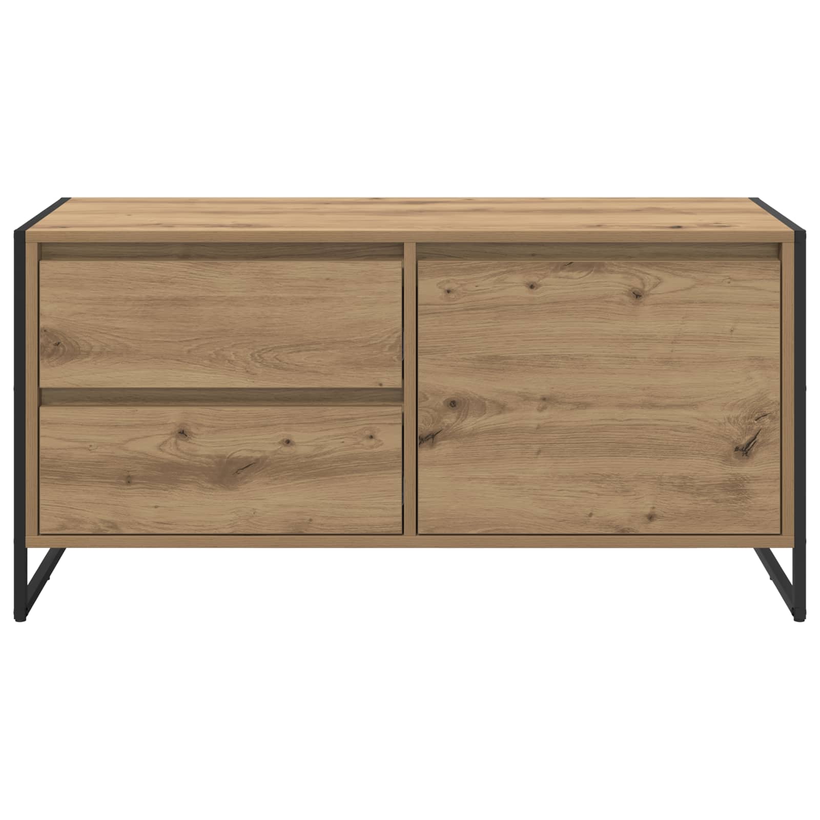 TV-kast Ambachtelijk eiken 100 x 36 x 49.5 cm Bewerkt hout is nu te koop bij PeponiXL, paradijselijk wonen!