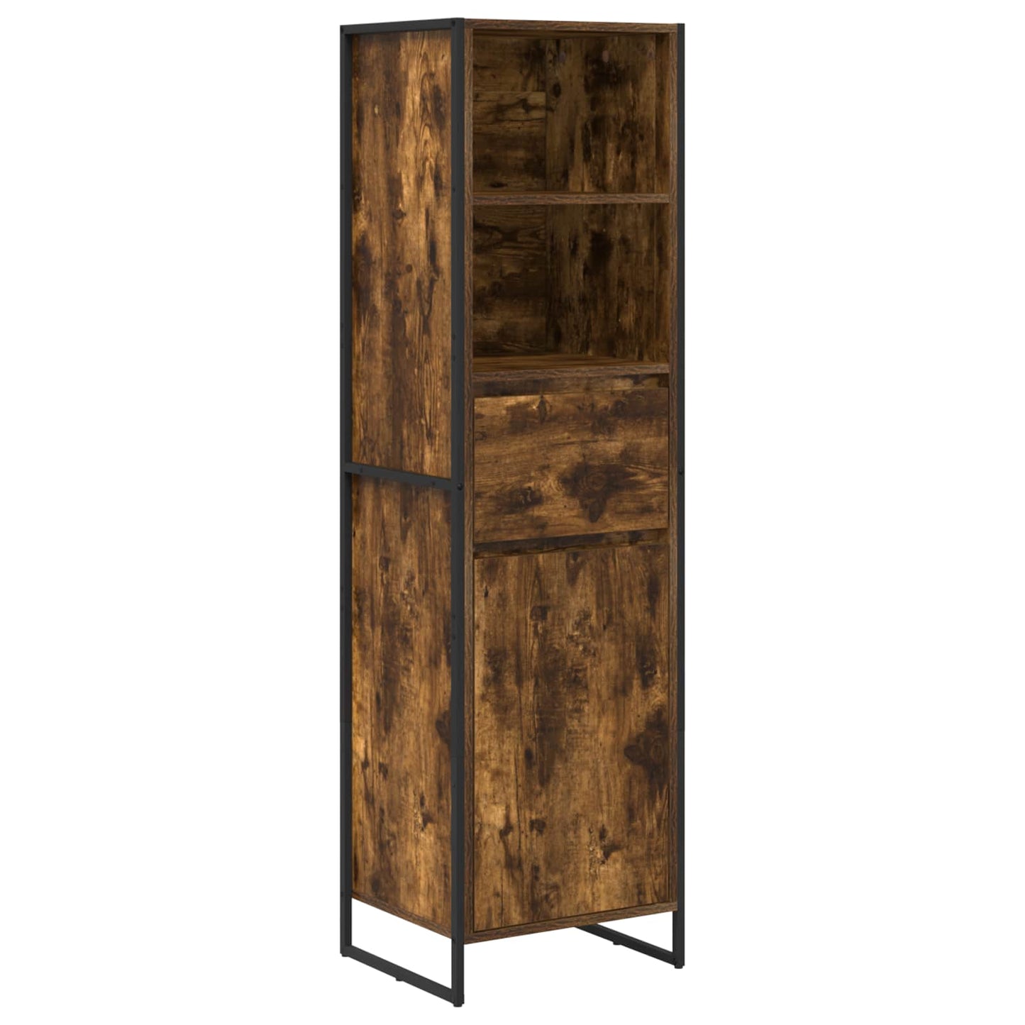 Boekenkast met lade Rook Eik 43 x 36 x 150.5 cm Bewerkt hout is nu te koop bij PeponiXL, paradijselijk wonen!